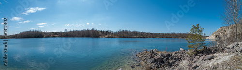 Lake at spring. Rummu lake  Estonia