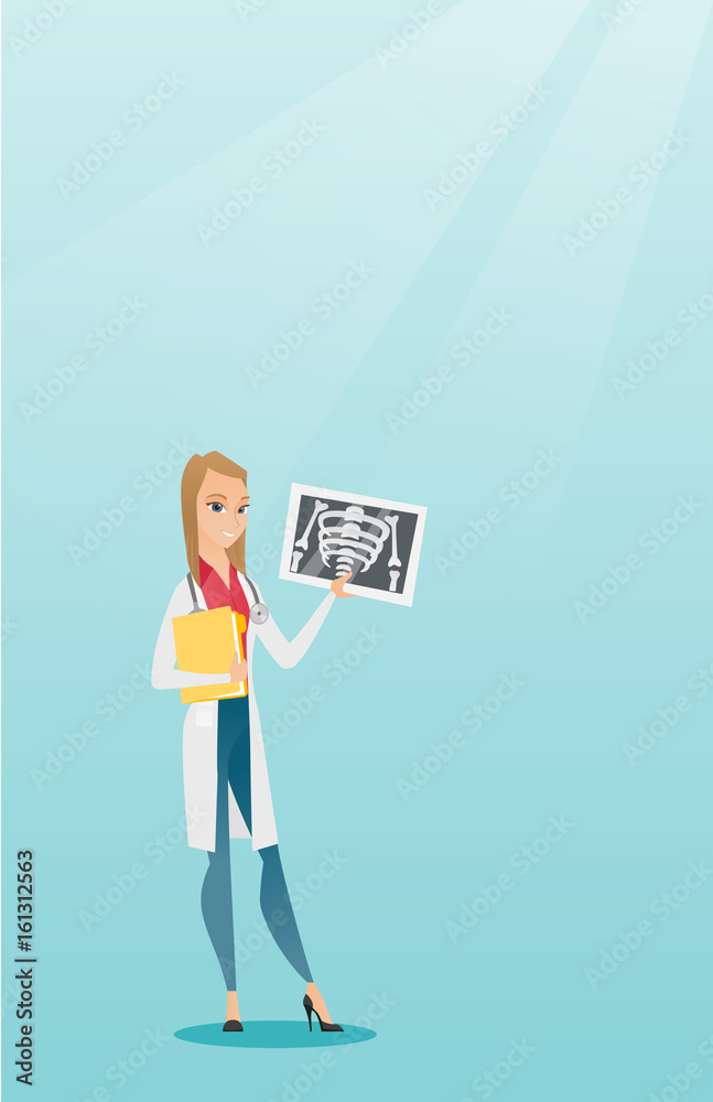 Doctor examining radiograph vector illustration. Doctor examining radiograph vector illustration.