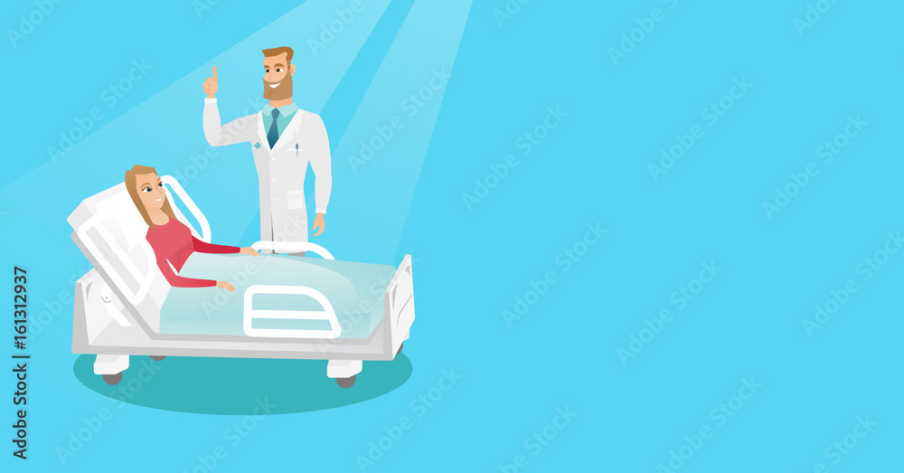 Doctor visiting a patient vector illustration. Doctor visiting a patient vector illustration.