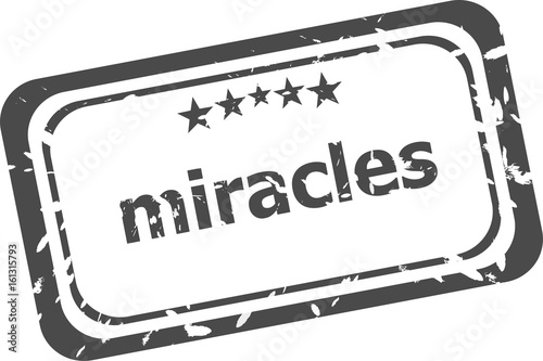 MIRACLE stamp sign text word logo isolated on white