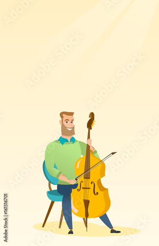 Man playing the cello vector illustration.