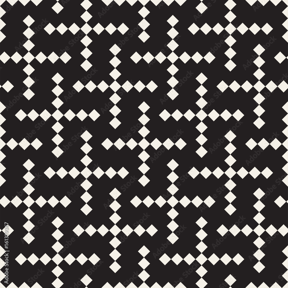 Seamless black and white cross lattice pattern. Abstract geometric tiling mosaic. Stylish background design Seamless black and white cross lattice pattern. Abstract geometric tiling mosaic. Stylish background design