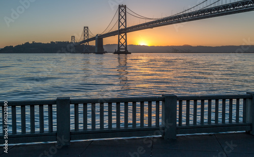 Guard and Walkway with Bay Bridge in the Background photo