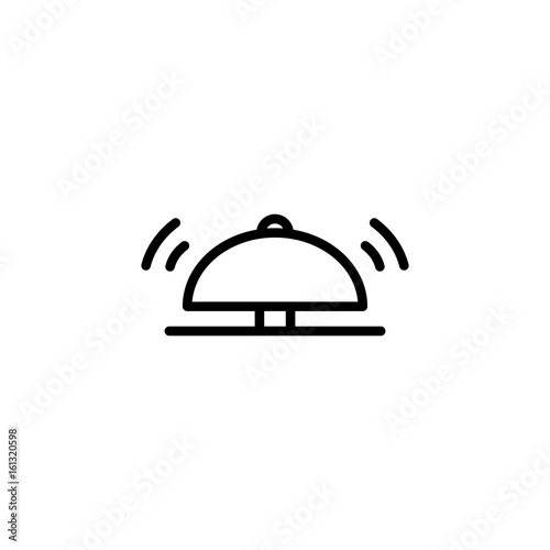 thin line hotel bell icon on white background