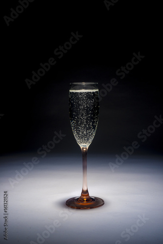 bubbling drink in clear glass 