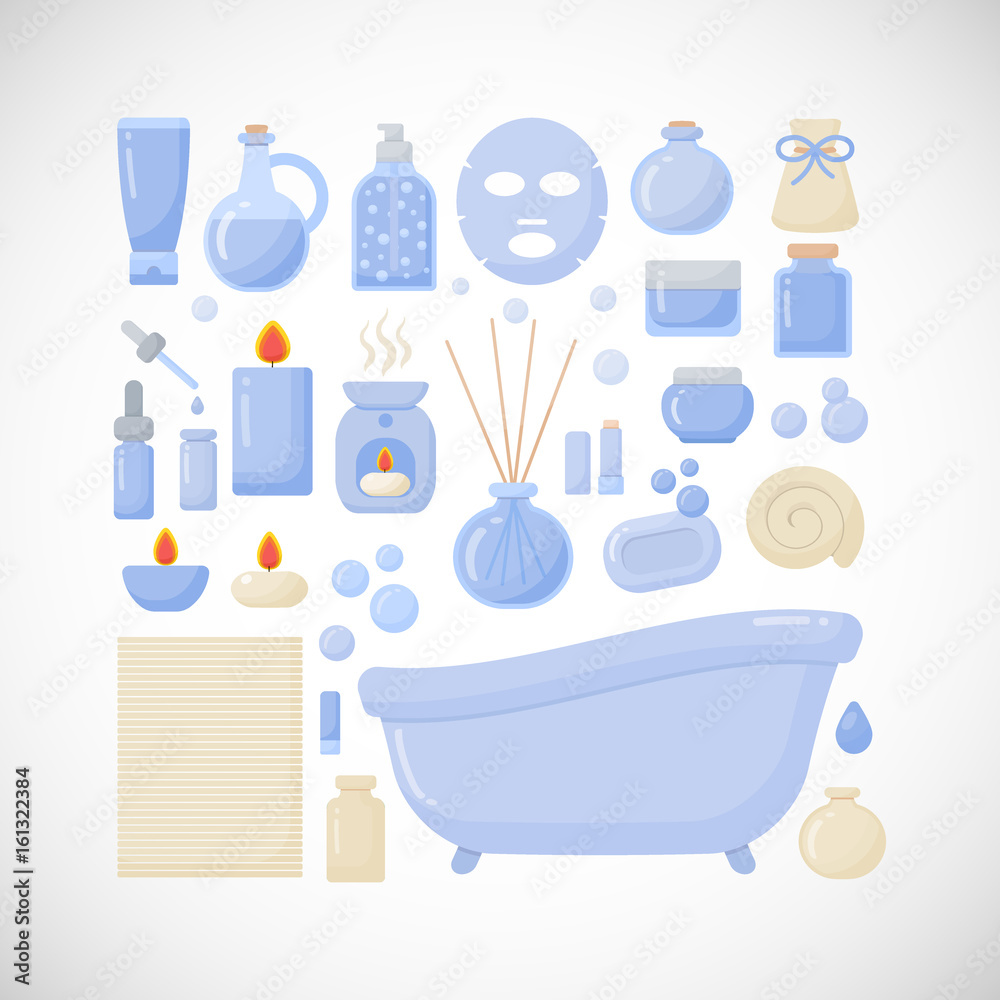 Bathroom vector flat icons Bathroom vector flat icons