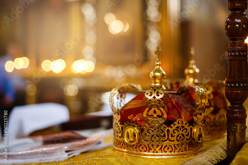 Fototapeta Naklejka Na Ścianę i Meble -  Crown for Wedding in Orthodox church gold