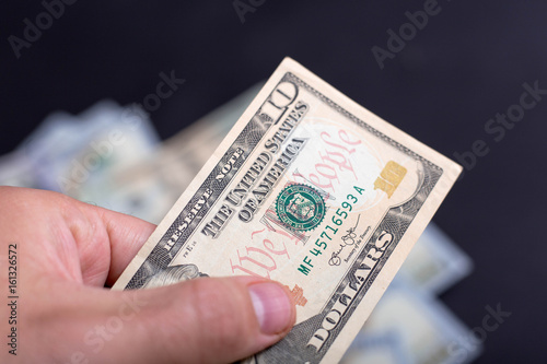 American dollars from united states treasure and federal reserve with portraits of usa presidents useful for background