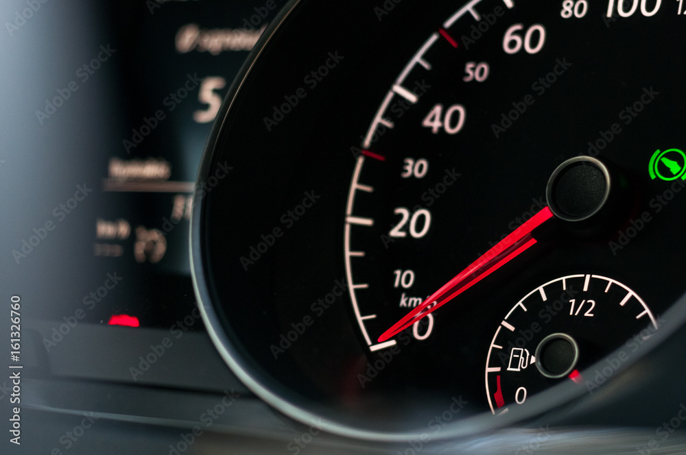 Speedometer in the new car. Speedometer in the new car.