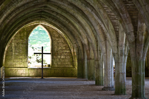 Inside church ruin photo