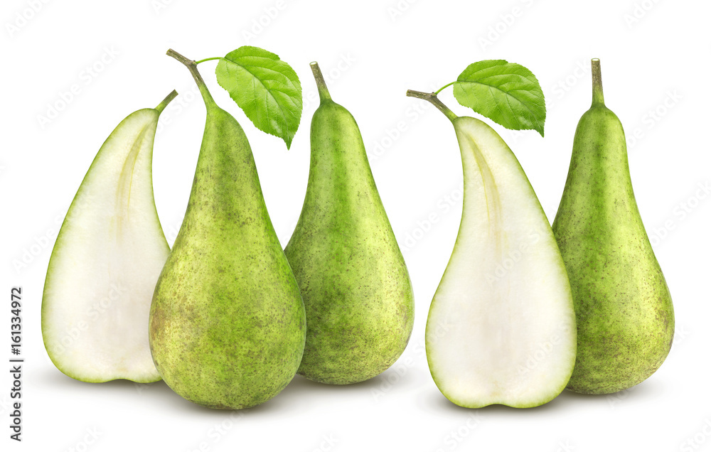 Green conference pears isolated on white Green conference pears isolated on white