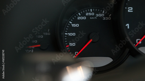 Speedometer and tachometer of the supercar