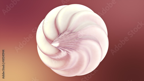 Vanilla ice cream isolated on isolated background 3d illustration top view