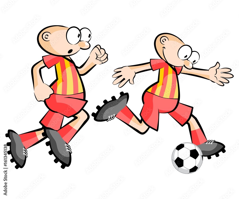Cartoons Soccer players isolated over white Cartoons Soccer players isolated over white