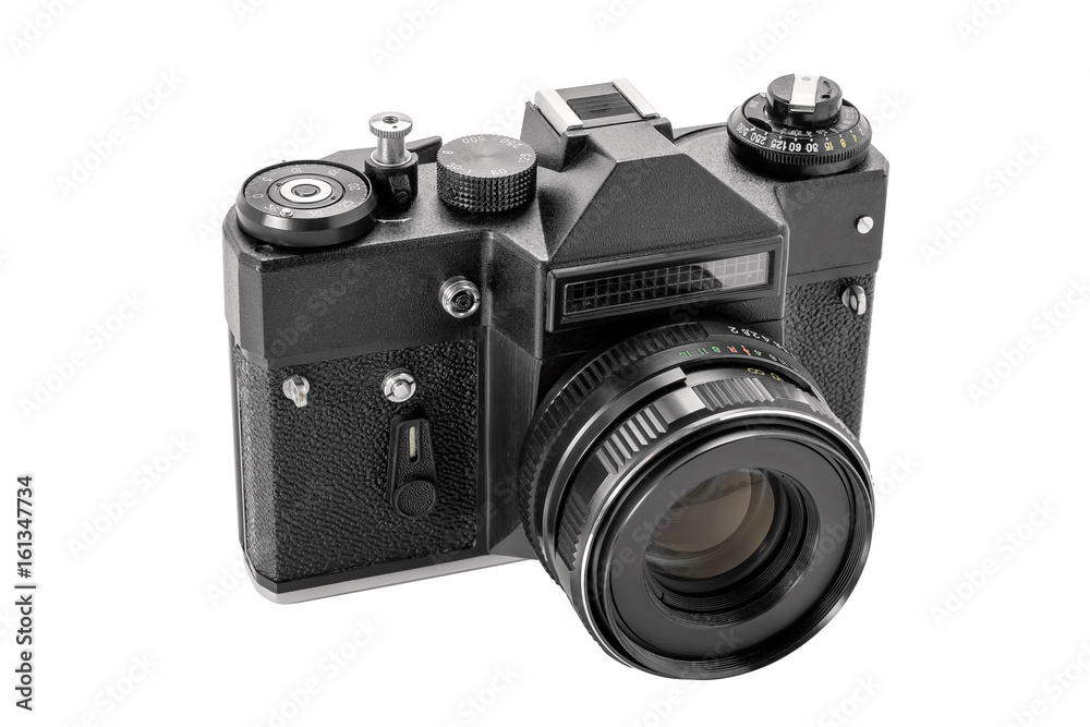 Retro camera isolated on white background