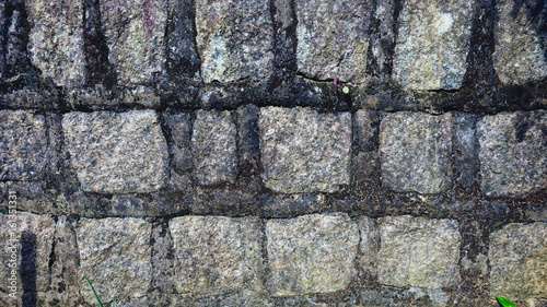 Wall of irregular stones