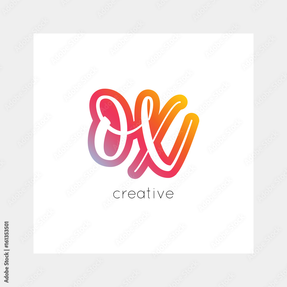 OX logo, vector. Useful as branding, app icon, alphabet combination, clip-art.
