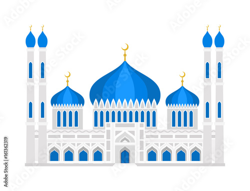 Cathedral muslim church temple traditional building landmark tourism vector illustration