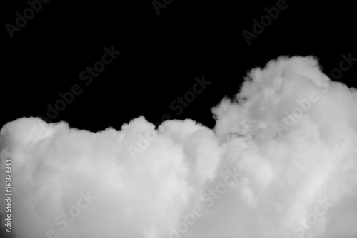 Cumulus clouds isolated on black background