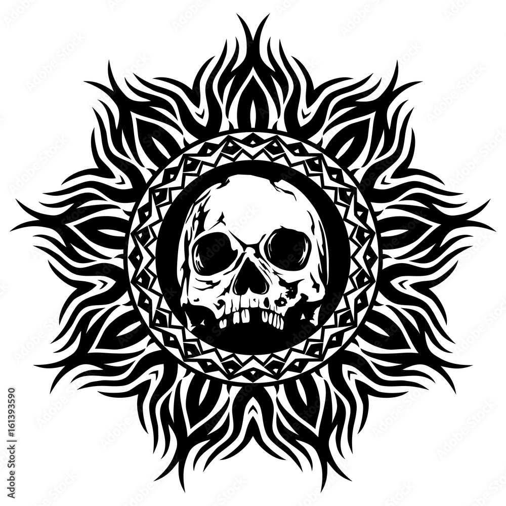 Fototapeta premium skull_on_pattern
