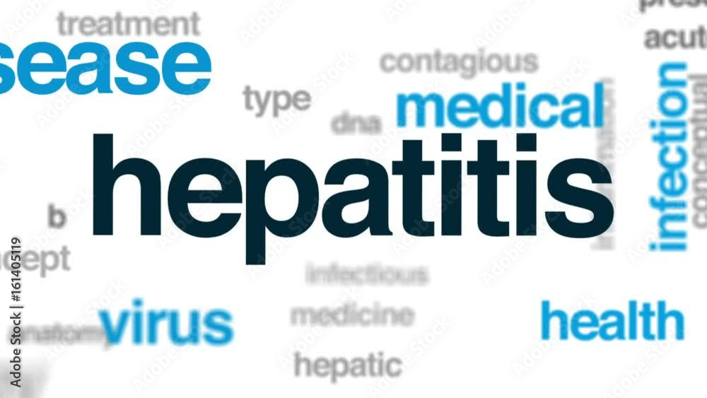 Hepatitis animated word cloud, text design animation.