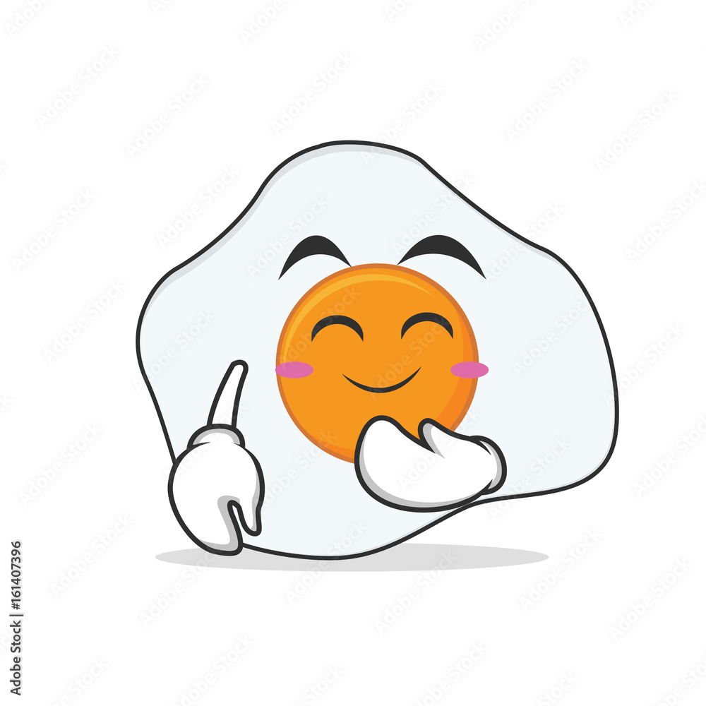 Blush face fried egg cartoon character Stock Vector | Adobe Stock