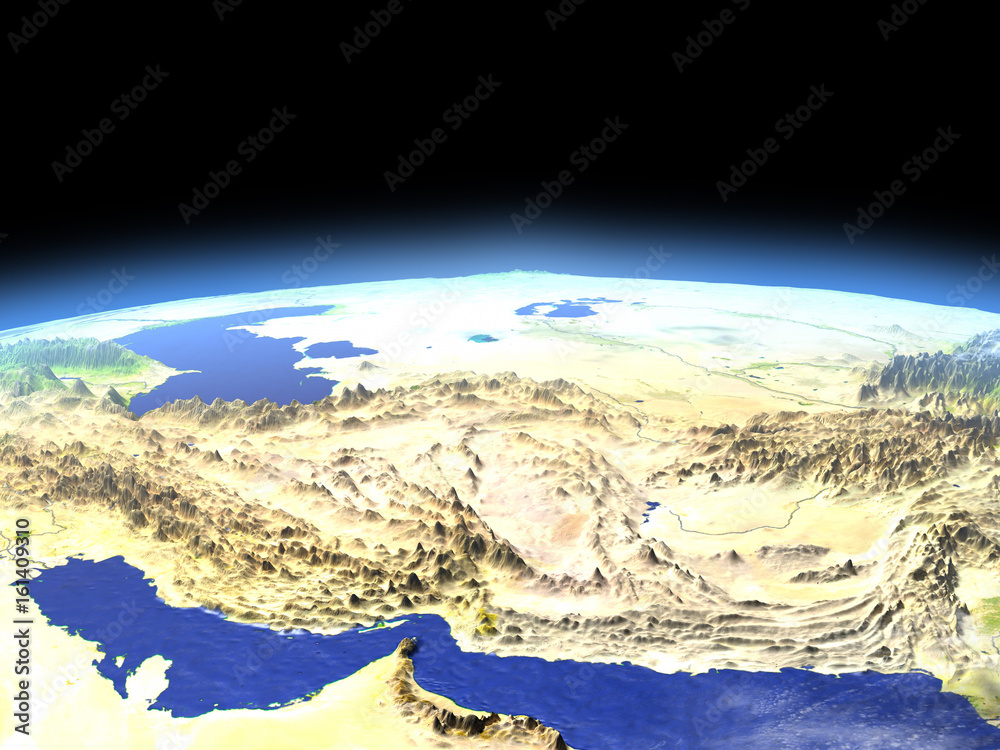 Iran and Pakistan region from space