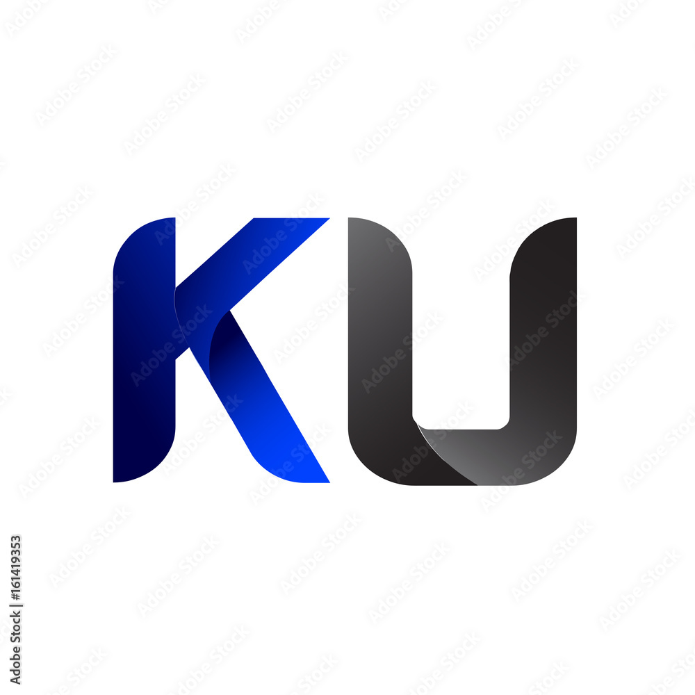 Modern Simple Initial Logo Vector Blue Grey ku Modern Simple Initial Logo Vector Blue Grey ku