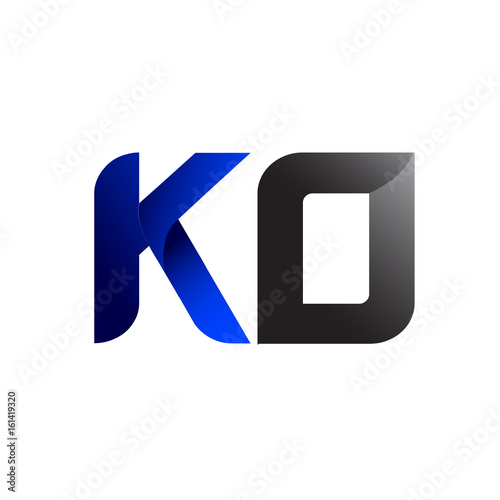 Modern Simple Initial Logo Vector Blue Grey ko