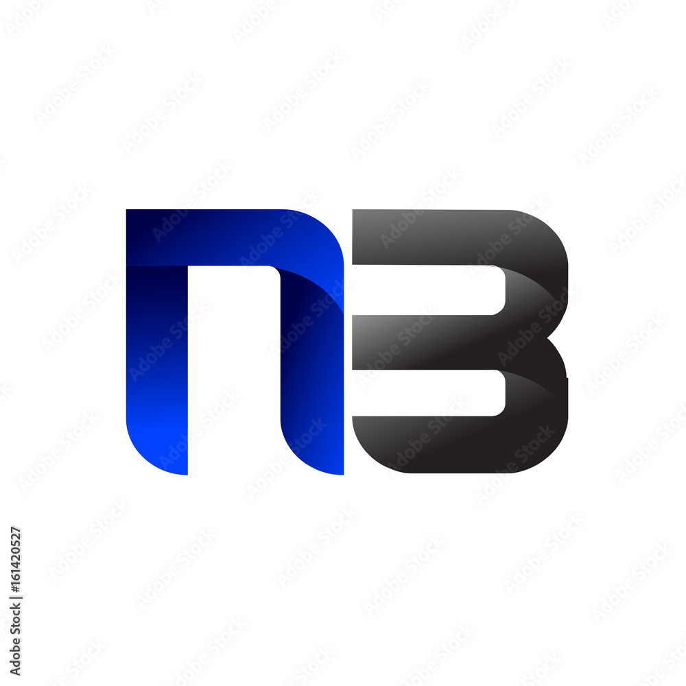 Modern Simple Initial Logo Vector Blue Grey nb Modern Simple Initial Logo Vector Blue Grey nb