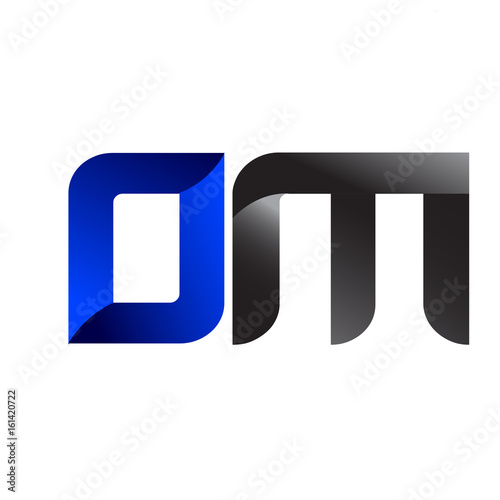 Modern Simple Initial Logo Vector Blue Grey om