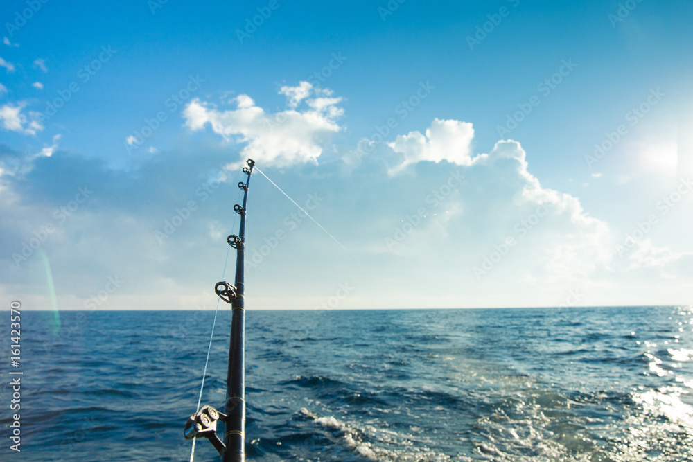 big game fishing reels and rods Stock Photo