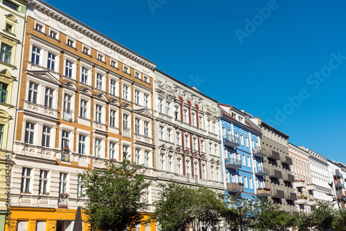 Renovated old apartment buildings at the Prenzlauer Berg district in Berlin
