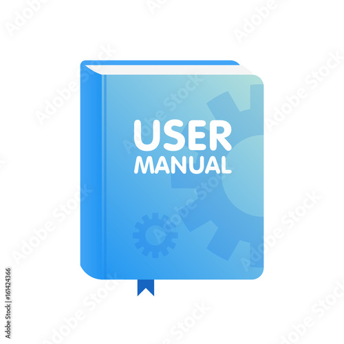 User Manual book download icon. Flat vector illustration