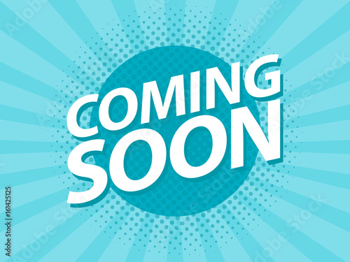 Coming Soon retro vintage poster. Promotion flyer template vector illustration