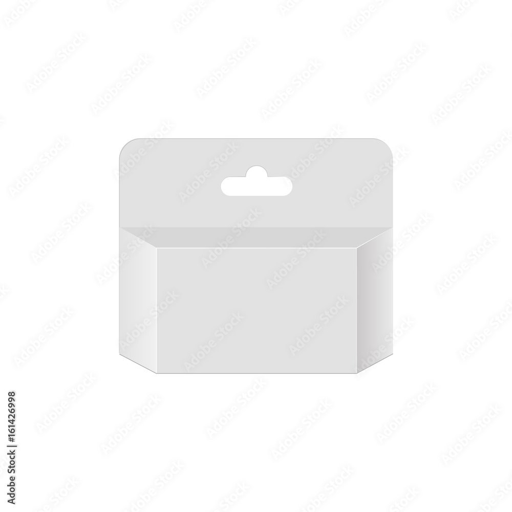 Blank empty showcase display with retail shelves. Front view. Vector mock up template ready for your design
