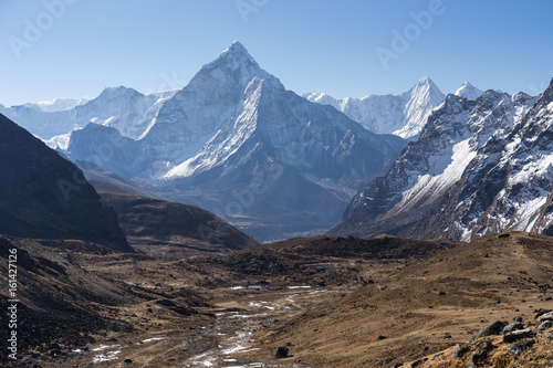 Ama Dablam mountain peak in a morning, Everest region, Nepal