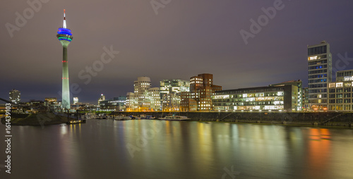  Panorama of Duesseldorf Marina at Night/ Germany