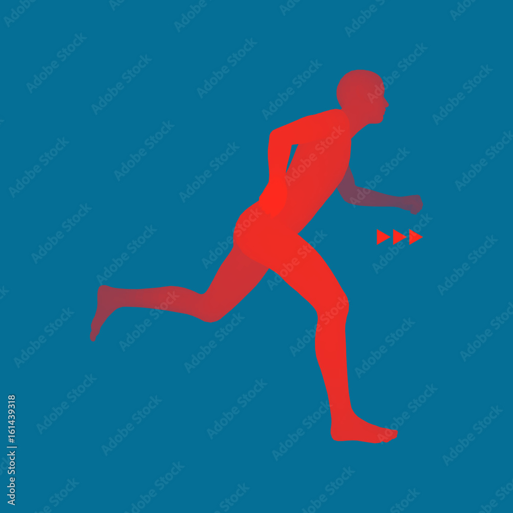 3d Running Man. Design for Sport, Business, Science and Technology. Vector Illustration. Human Body. 3d Running Man. Design for Sport, Business, Science and Technology. Vector Illustration. Human Body.