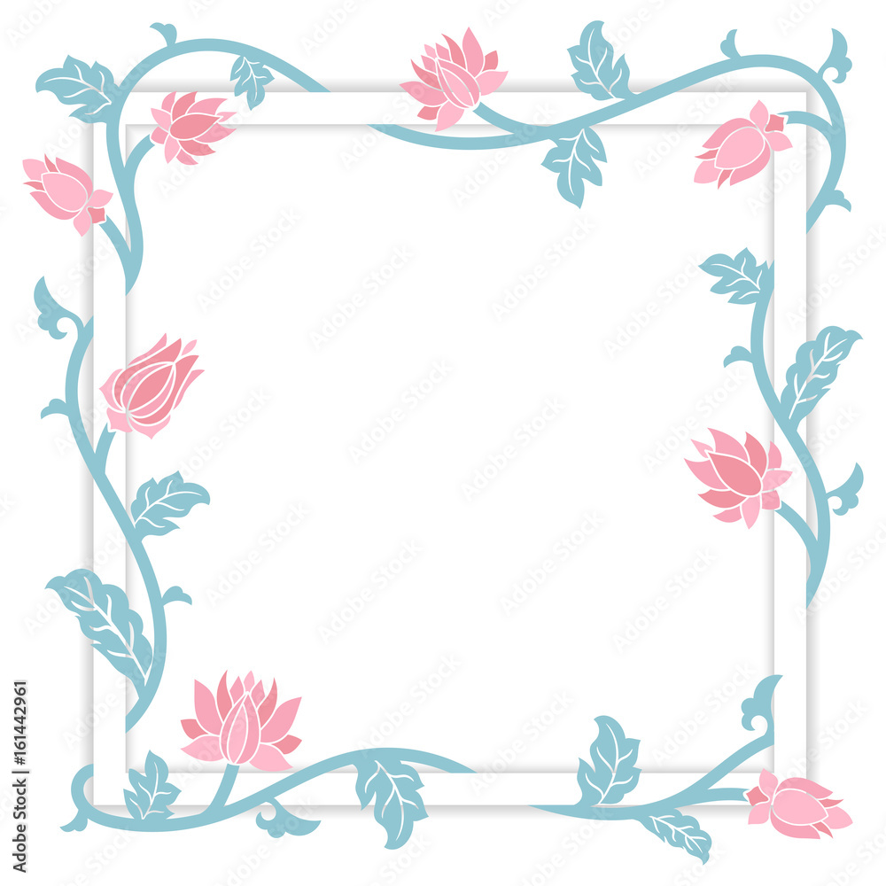 Vector frame with floral ornate pattern