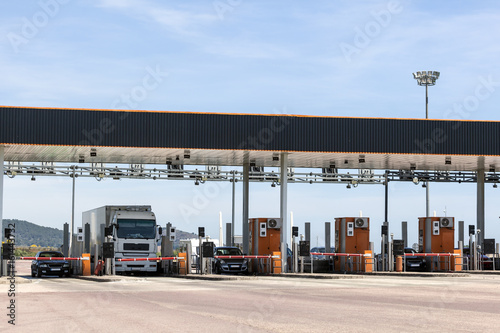 Toll gate on the highway