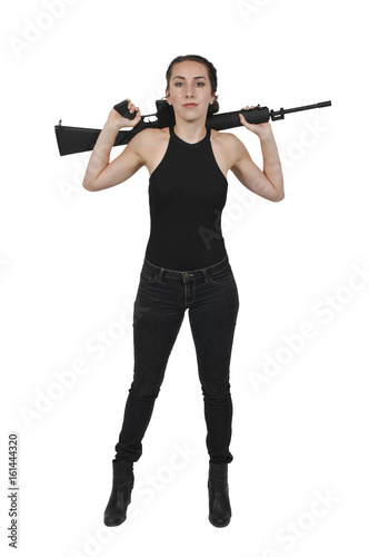 Woman Soldier with rifle