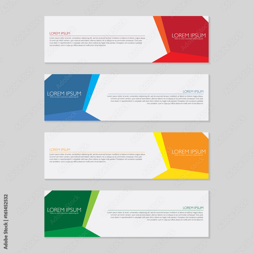 Geometric banner set. Abstract web template vector design Print Geometric banner set. Abstract web template vector design Print