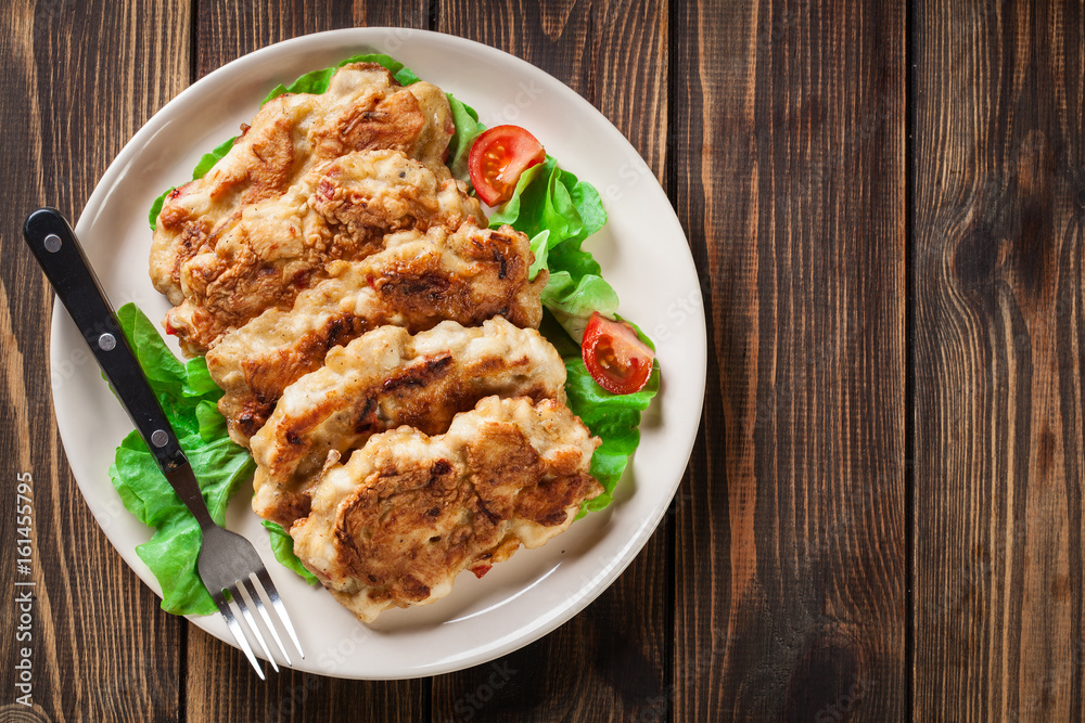 Chicken Medallion with red pepper portions