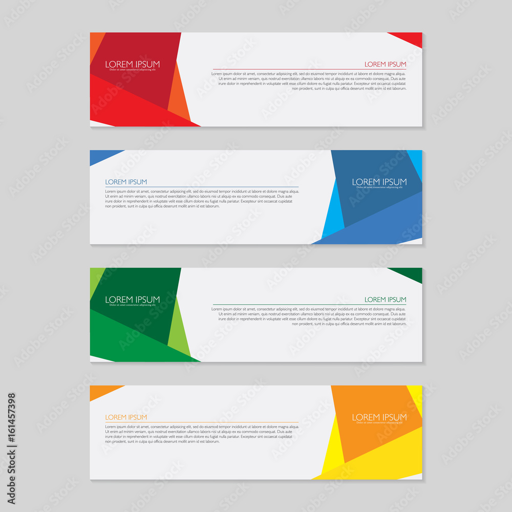 Geometric banner set. Abstract web template vector design Print