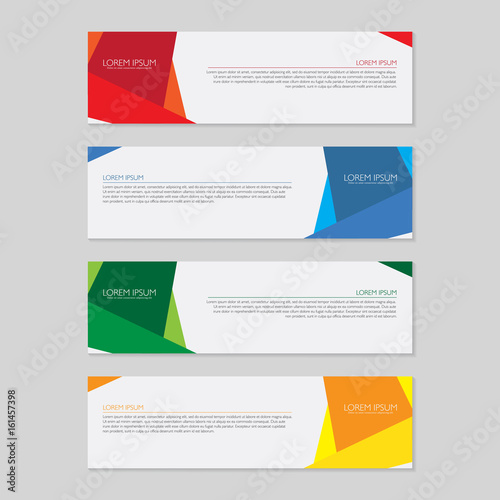 Geometric banner set. Abstract web template vector design Print