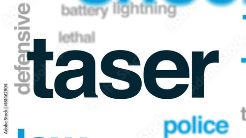 Taser animated word cloud, text design animation. photo