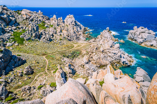 Bild auf Leinwand Huge Granite Rocks formations in Capo Testa in north Sardinia, Italy