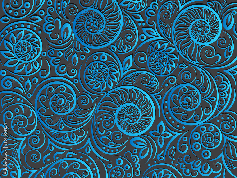 Blue floral pattern. Blue floral pattern.