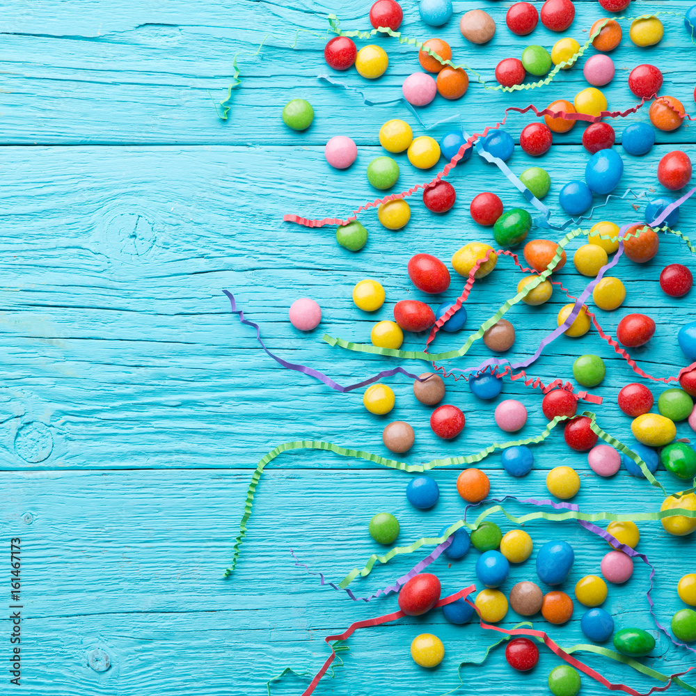 Obraz premium Multicolored candy,space for text